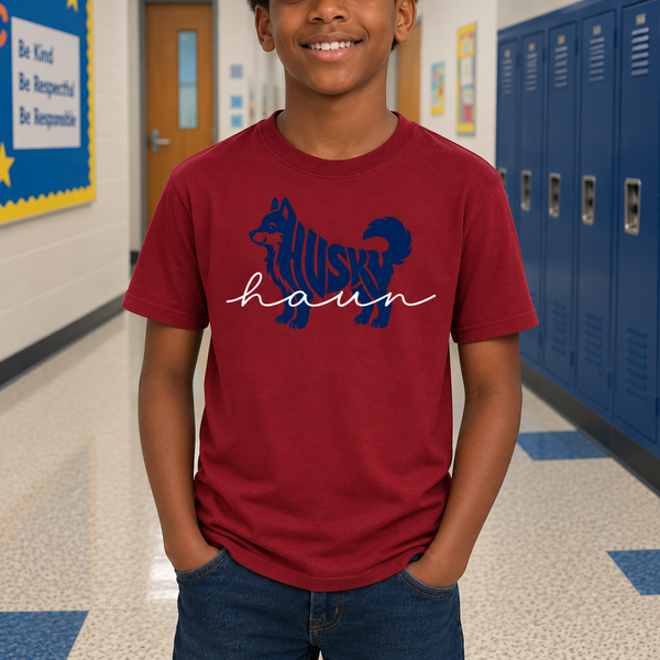 HAUN HUSKY SILHOUETTE UNISEX YOUTH T-SHIRT