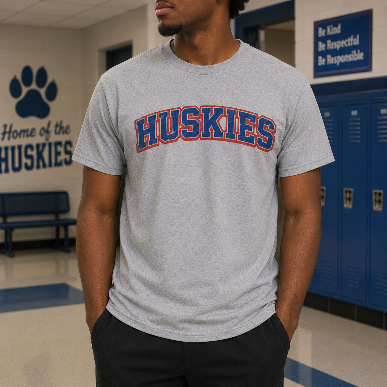 HUSKIES VINTAGE UNISEX ADULT T-SHIRT